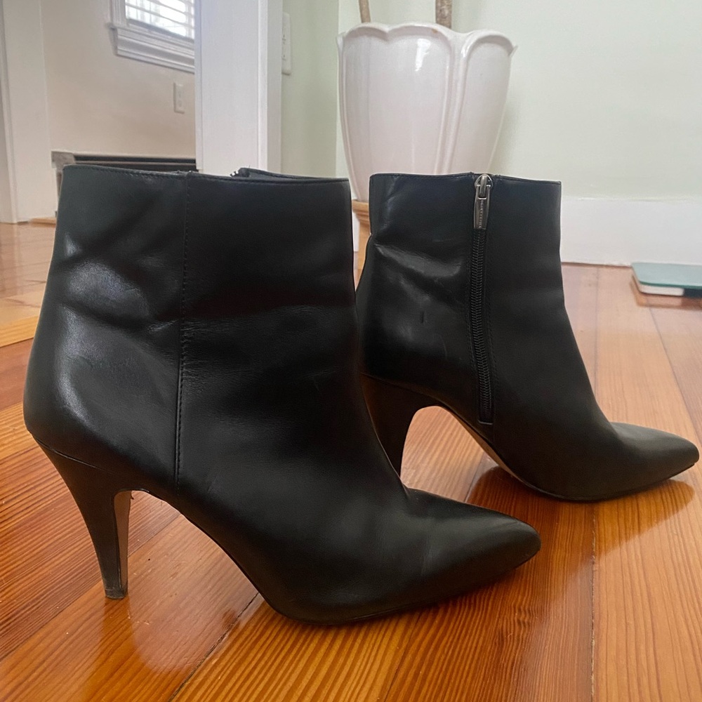 Vince Camuto Black Leather Ankle Boots